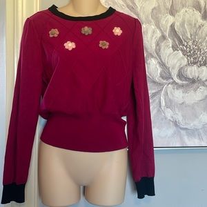 Unique Vintage Crochet Embellished Sweater NWOT